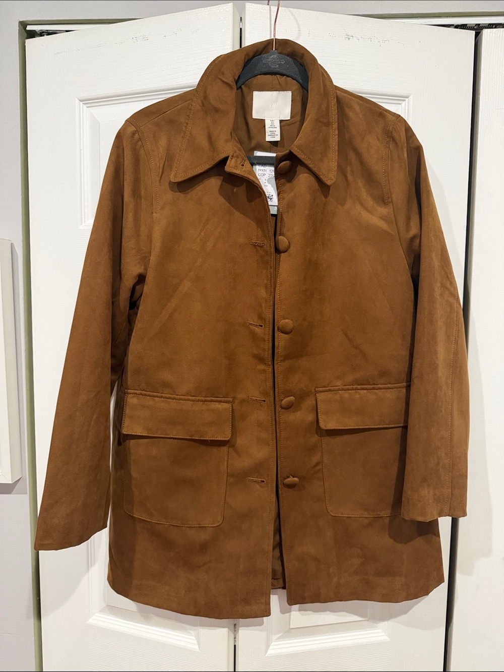H&M Brown Suede Button-Front Jacket